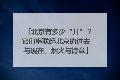北京有多少“井”？它们串联起北京的过去与现在、烟火与诗意