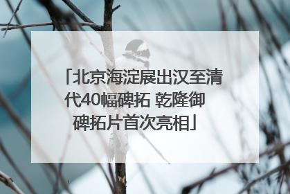 北京海淀展出汉至清代40幅碑拓 乾隆御碑拓片首次亮相