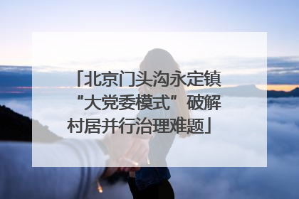 北京门头沟永定镇“大党委模式”破解村居并行治理难题