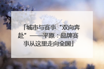城市与赛事“双向奔赴”——平原：品牌赛事从这里走向全国