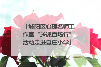 城阳区心理名师工作室“送课百场行”活动走进夏庄小学