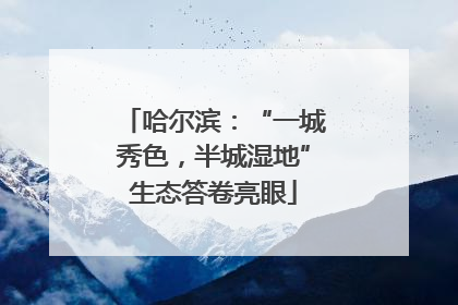 哈尔滨：“一城秀色，半城湿地”生态答卷亮眼