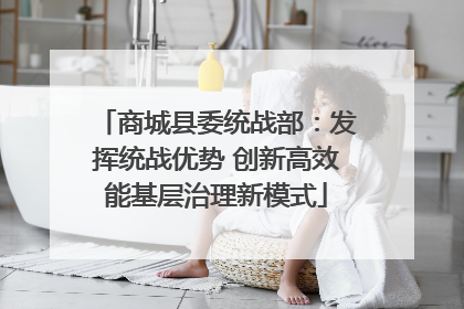 商城县委统战部：发挥统战优势 创新高效能基层治理新模式