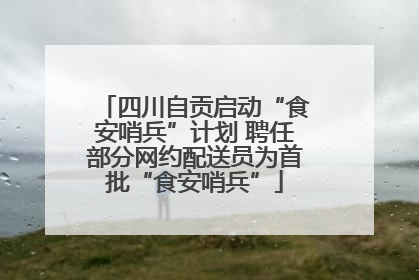 四川自贡启动“食安哨兵”计划 聘任部分网约配送员为首批“食安哨兵”