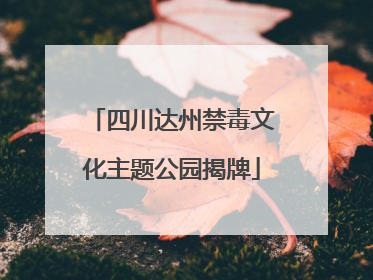 四川达州禁毒文化主题公园揭牌