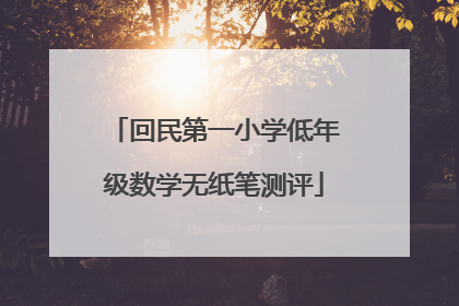 回民第一小学低年级数学无纸笔测评