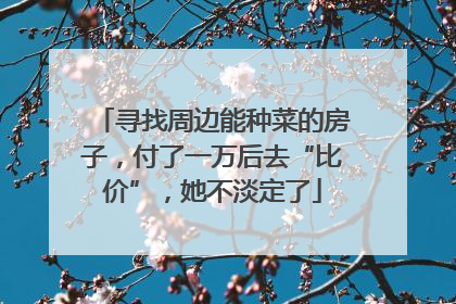寻找周边能种菜的房子，付了一万后去“比价”，她不淡定了