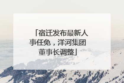 宿迁发布最新人事任免，洋河集团董事长调整