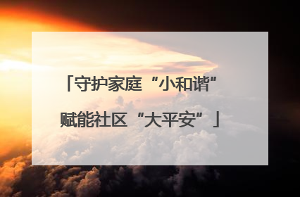 守护家庭“小和谐” 赋能社区“大平安”