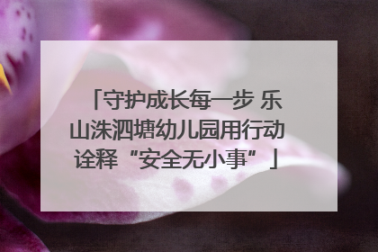 守护成长每一步 乐山洙泗塘幼儿园用行动诠释“安全无小事”