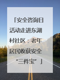 安全咨询日活动走进东湖村社区：老年居民收获安全“三件宝”