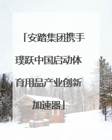 安踏集团携手璞跃中国启动体育用品产业创新加速器