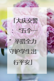 大庆交警：“五个一”举措全力守护学生出行平安
