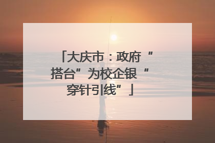 大庆市：政府“搭台”为校企银“穿针引线”