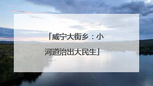 威宁大街乡：小河道治出大民生
