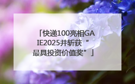 快递100亮相GAIE2025并斩获“最具投资价值奖”