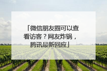 微信朋友圈可以查看访客？网友炸锅，腾讯最新回应