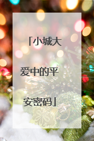 小城大爱中的平安密码