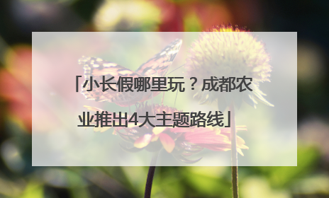 小长假哪里玩？成都农业推出4大主题路线