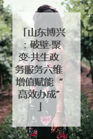 山东博兴：破壁·聚变·共生政务服务六维增值赋能“高效办成”