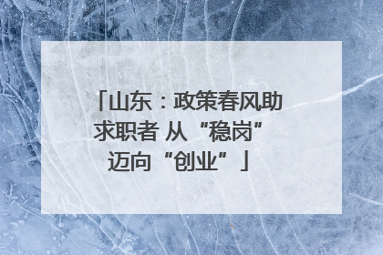 山东：政策春风助求职者 从“稳岗”迈向“创业”