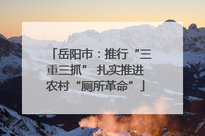 岳阳市：推行“三重三抓” 扎实推进农村“厕所革命”