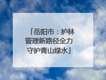 岳阳市：护林管理新路径全力守护青山绿水