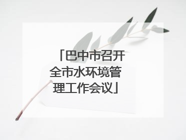 巴中市召开全市水环境管理工作会议