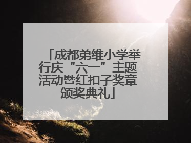 成都弟维小学举行庆“六一”主题活动暨红扣子奖章颁奖典礼