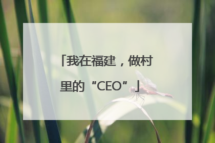 我在福建，做村里的“CEO”