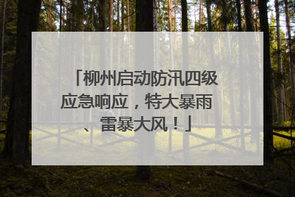 柳州启动防汛四级应急响应，特大暴雨、雷暴大风！