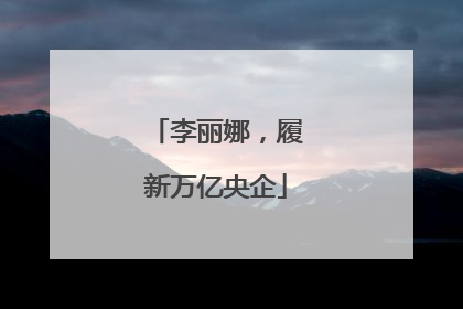 李丽娜，履新万亿央企