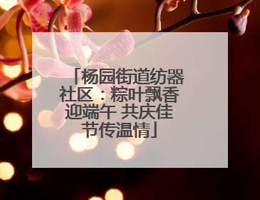 杨园街道纺器社区：粽叶飘香迎端午 共庆佳节传温情