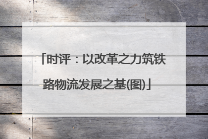 时评：以改革之力筑铁路物流发展之基(图)