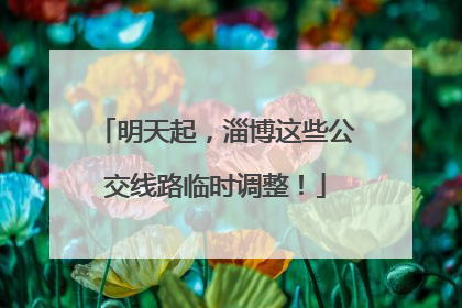 明天起，淄博这些公交线路临时调整！