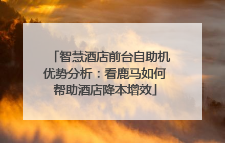 智慧酒店前台自助机优势分析：看鹿马如何帮助酒店降本增效