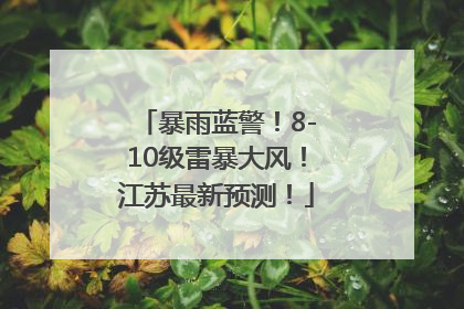 暴雨蓝警！8-10级雷暴大风！江苏最新预测！