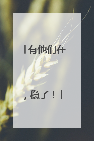 有他们在，稳了！