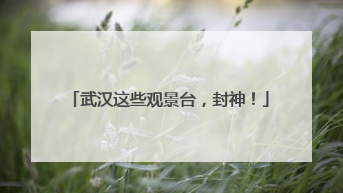 武汉这些观景台，封神！
