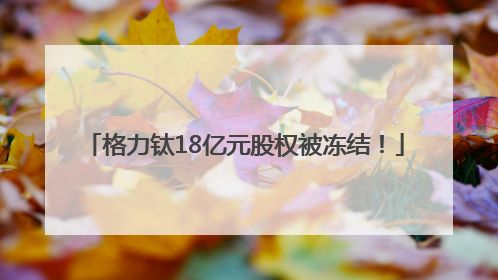 格力钛18亿元股权被冻结！