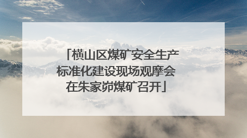 横山区煤矿安全生产标准化建设现场观摩会在朱家峁煤矿召开