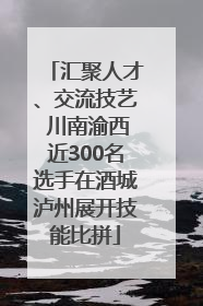 汇聚人才、交流技艺 川南渝西近300名选手在酒城泸州展开技能比拼