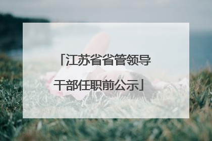 江苏省省管领导干部任职前公示