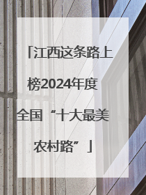 江西这条路上榜2024年度全国“十大最美农村路”