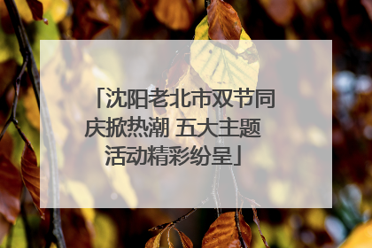 沈阳老北市双节同庆掀热潮 五大主题活动精彩纷呈