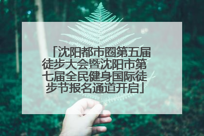 沈阳都市圈第五届徒步大会暨沈阳市第七届全民健身国际徒步节报名通道开启