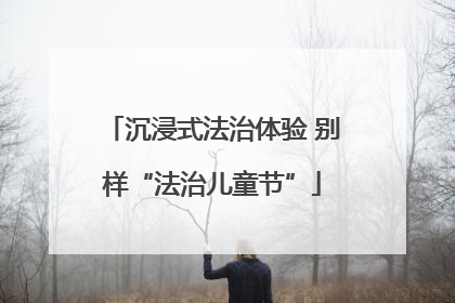 沉浸式法治体验 别样“法治儿童节”