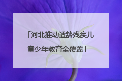 河北推动适龄残疾儿童少年教育全覆盖