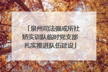泉州司法强戒所社矫实训队临时党支部扎实推进队伍建设