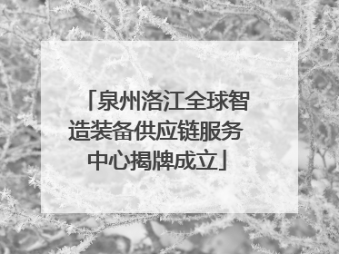 泉州洛江全球智造装备供应链服务中心揭牌成立